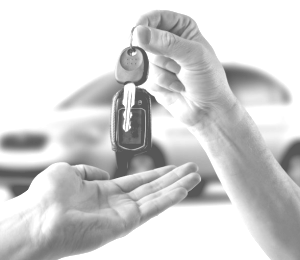 handing car keys to a person